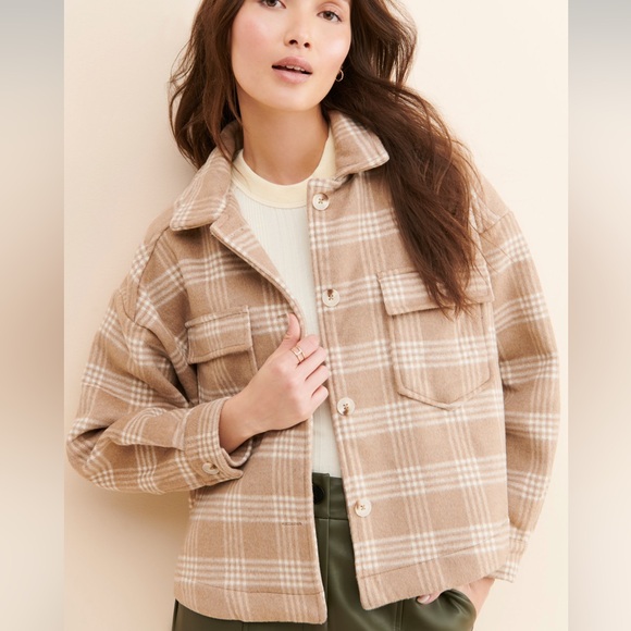 Plaid Wool Blend Jacket - Picture 2 of 8